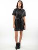 Vestido Corto Ecocuero Manga Corta Mujer Zibel
