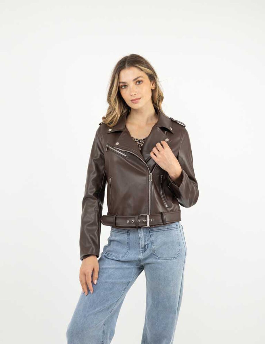 Chaqueta Biker Ecocuero Mujer Zibel
