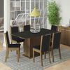 Juego de Comedor Vekkahome Suecia 6 Sillas Negro