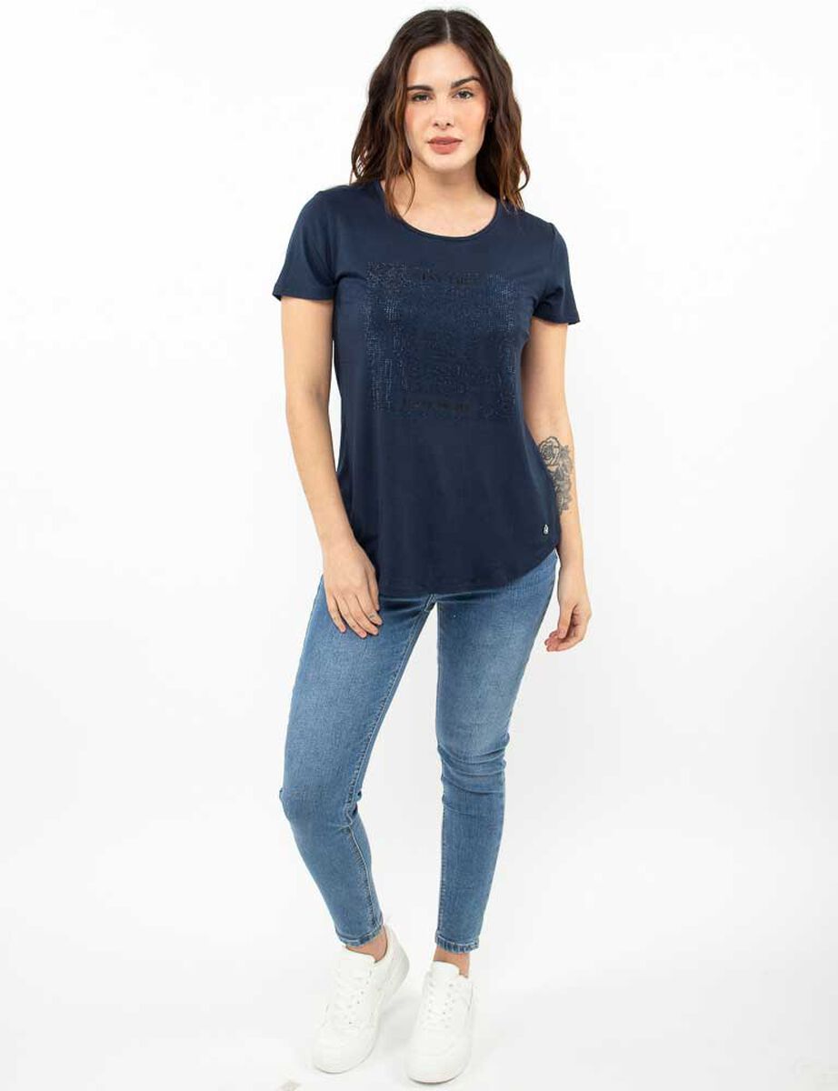 Polera Con Estampado Manga Corta Mujer Zibel