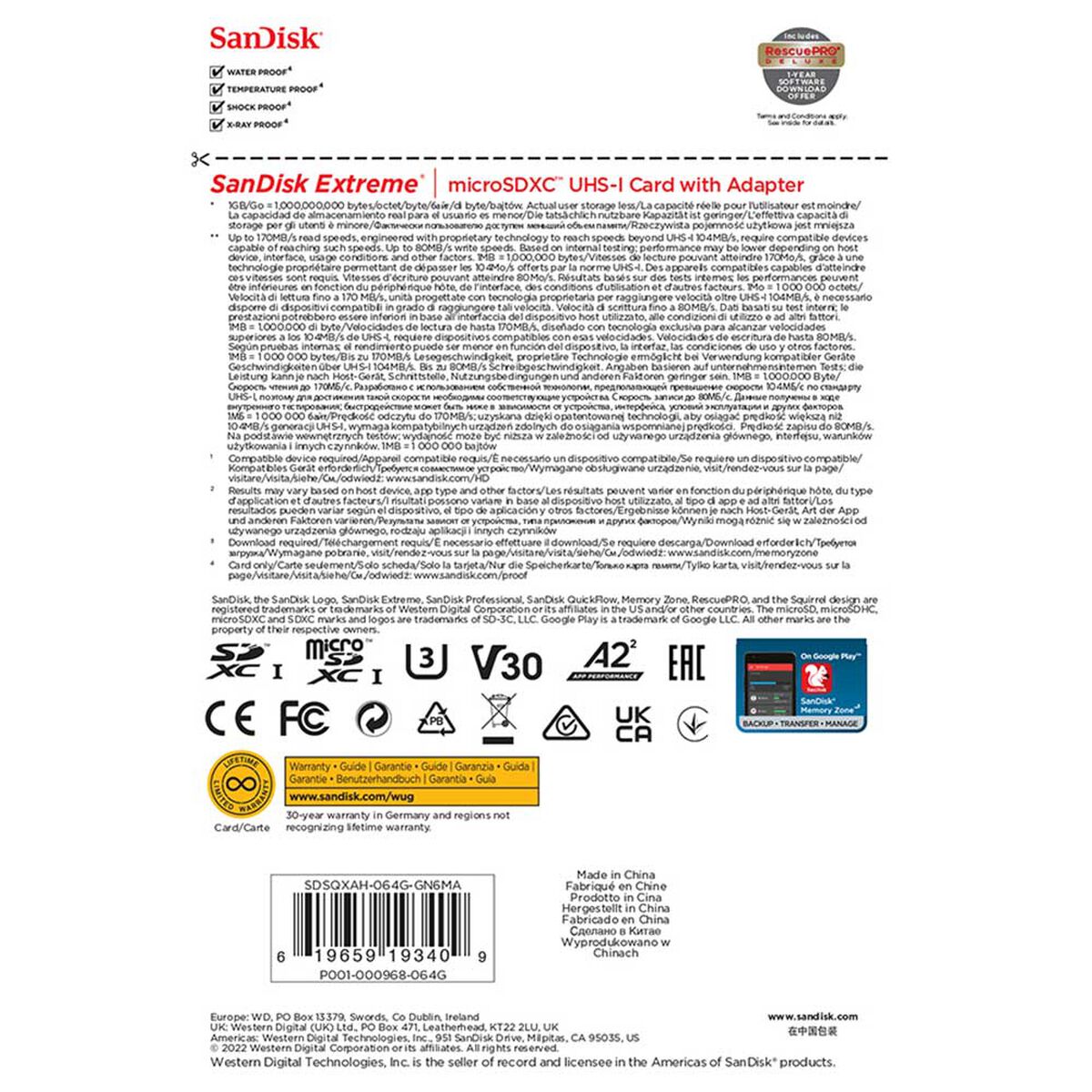 Memoria Sandisk SDSQXAH-064GB