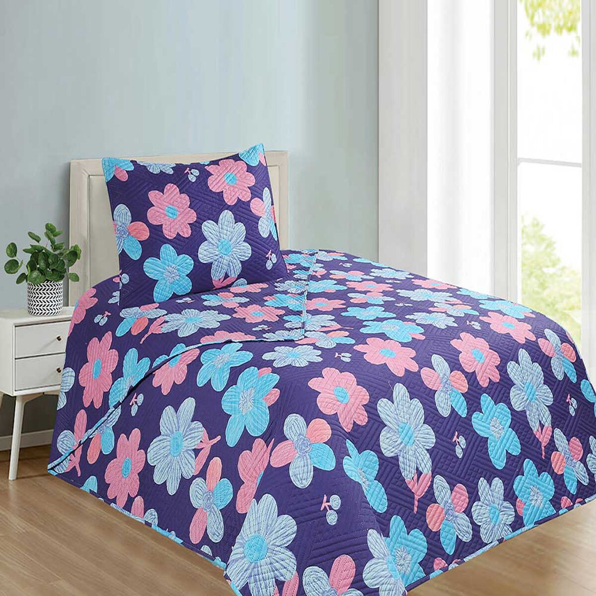 Quilt Doral 1,5 Plazas Origins Flores