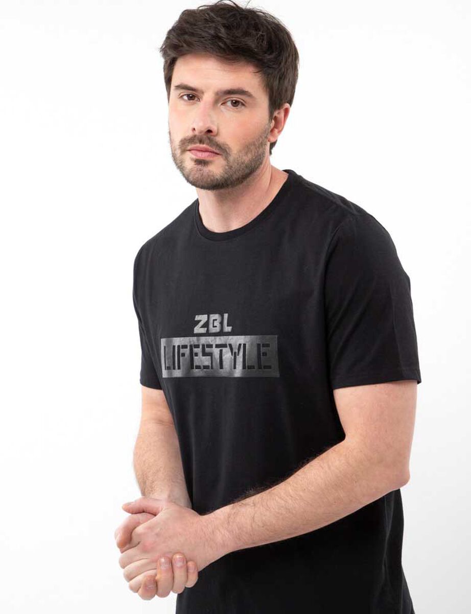 Polera Con Estampado Slim Manga Corta Hombre Zibel
