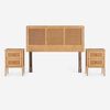 Cama Europea Rosen Base Dividida 2 Plazas Autonomy + Respaldo + 2 Veladores Charles