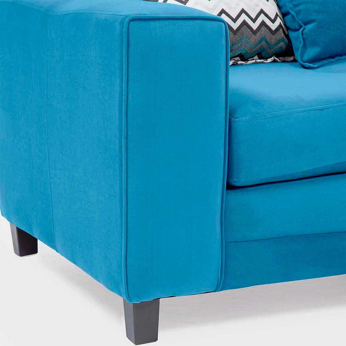 Sof&aacute; Seccional Derecho Living Factory Milan 3 Cuerpos Azul Piedra