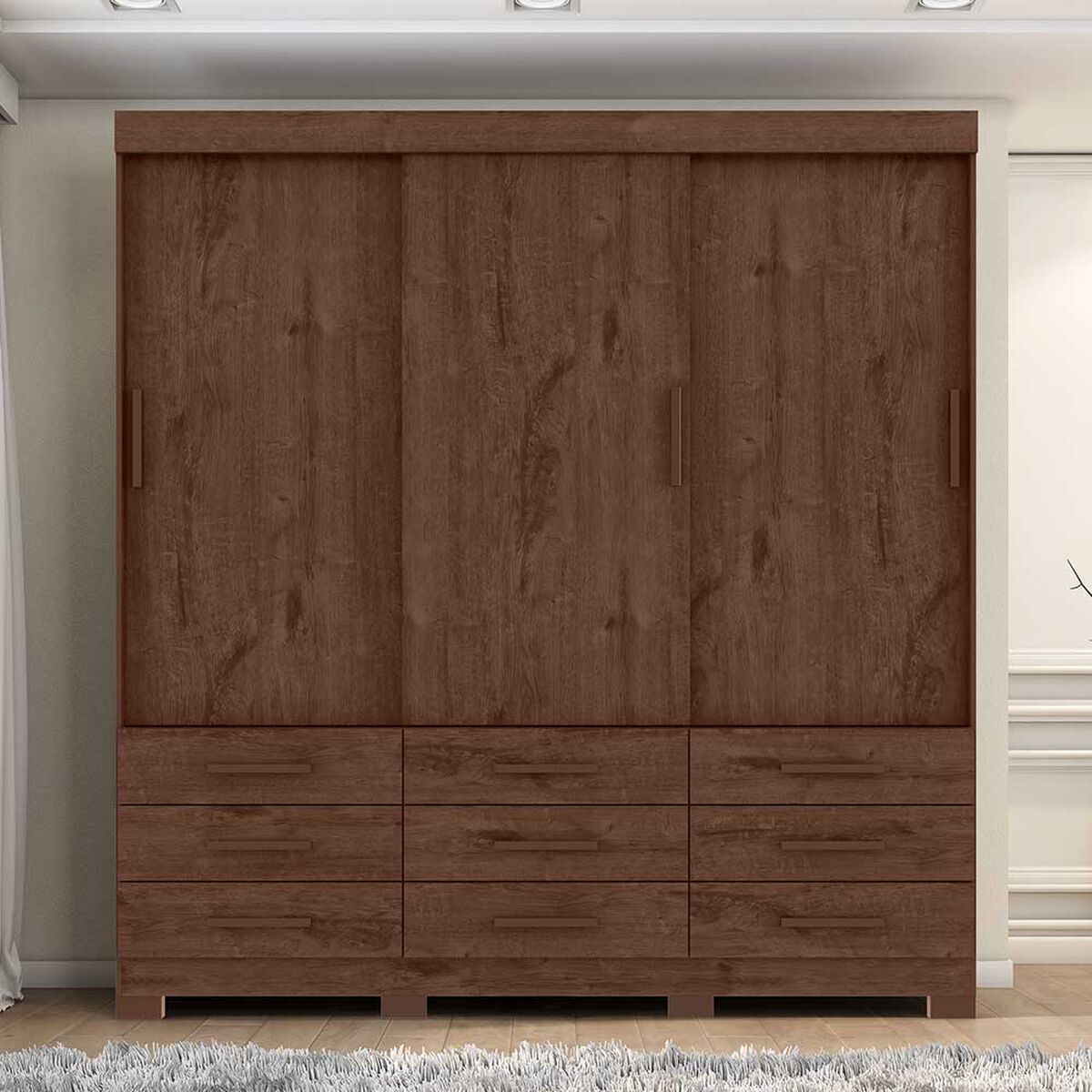 Clóset Casanova Ideale 3 Puertas 9 Cajones Café