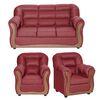 Juego de Living Muebles M&E Valdivia  Sofá 3 Cuerpos + Dos Sillones 1 Cuerpo Burdeo