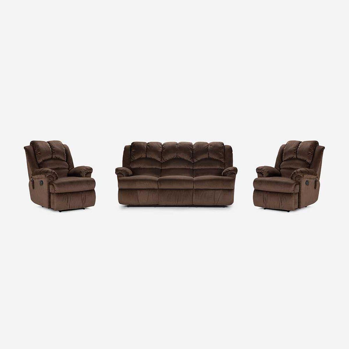 Juego de Living Rosen Jarrie 3-1-1 Cuerpos Caf&eacute;