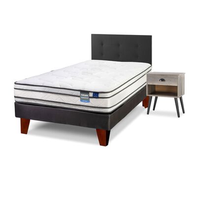Cama Europea Flex 1,5 Plazas Innova + 1 Respaldo + 1 Velador