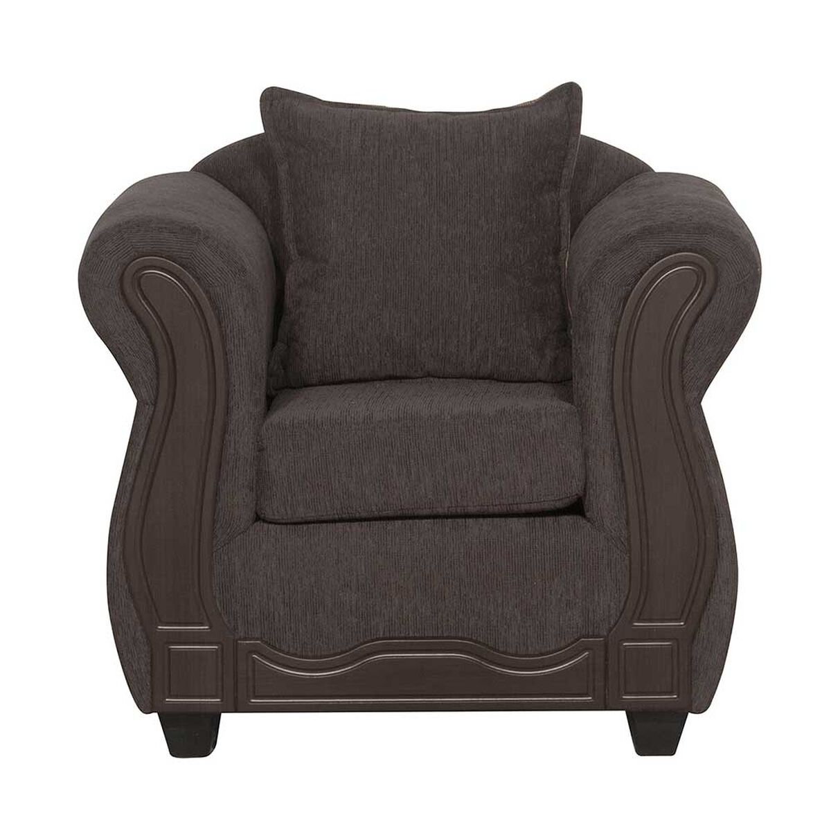 Juego de Living Black Factory Barcelona Sofá 3 Cuerpos + Dos Sillones 1 Cuerpo Café