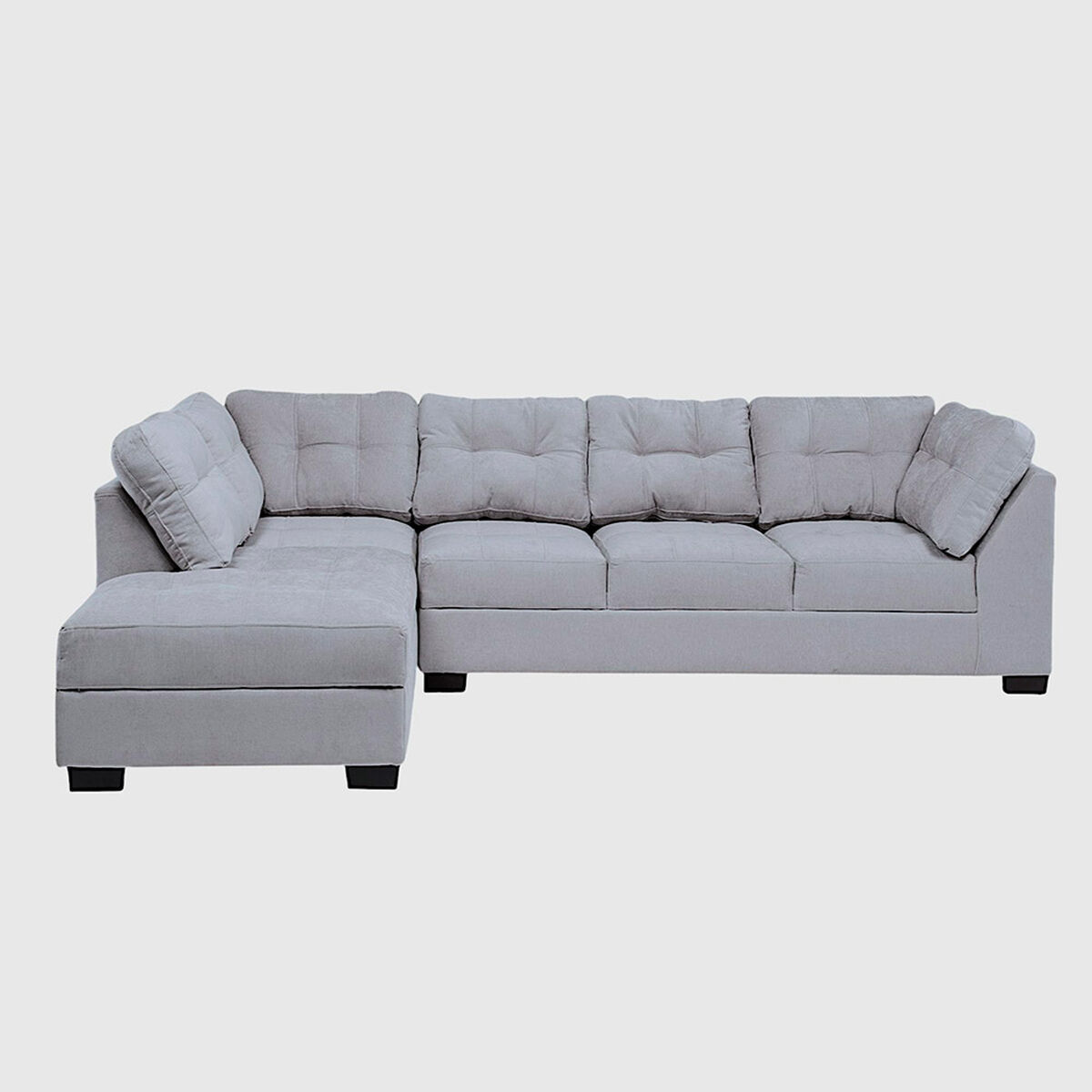 Seccional Izquierdo Muebles MPR Edimburgo 5 Cuerpos Gris Medio