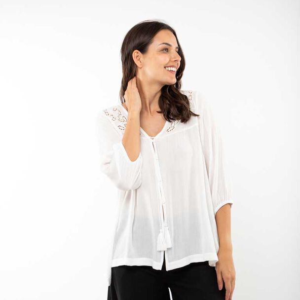 Blusa Lisa Manga 3/4 Mujer Alma