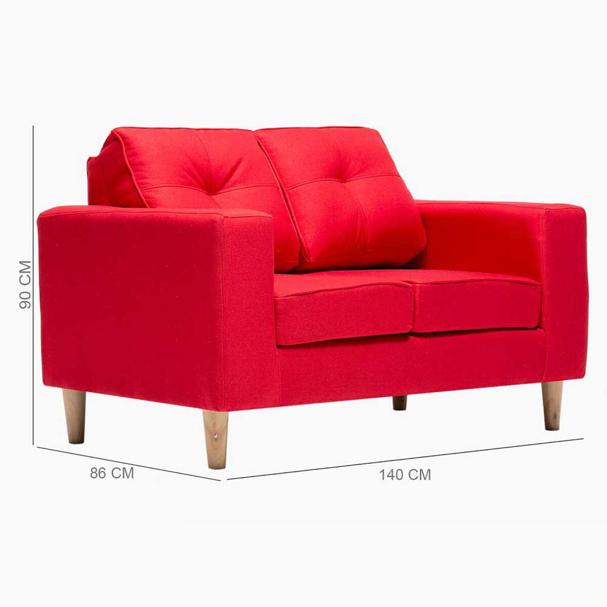 Sof&aacute; Kea Infinity Tela 2 Cuerpos Rojo