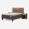 Cama Europea Rosen 2 Plazas New Style 6 + Respaldo + 2 Veladores