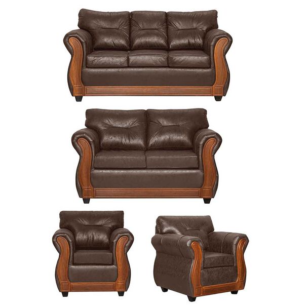 Juego de Living Black Factory Toronto 7 Cuerpos Chocolate