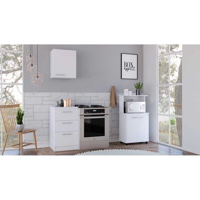 Imagen 1 del producto Combo Mueble Superior + Mueble Microondas + Mueble Inferior TuHome Manchester Blanco
