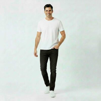 Jeans B&aacute;sico Straight Tiro Alto Hombre Ellus