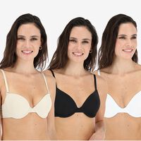 Pack 3 Sostenes Push Up Mujer Flores Multicolor