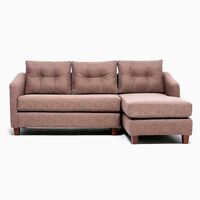 Sofá Seccional Barra Design Elena Derecho 3 Cuerpos Café