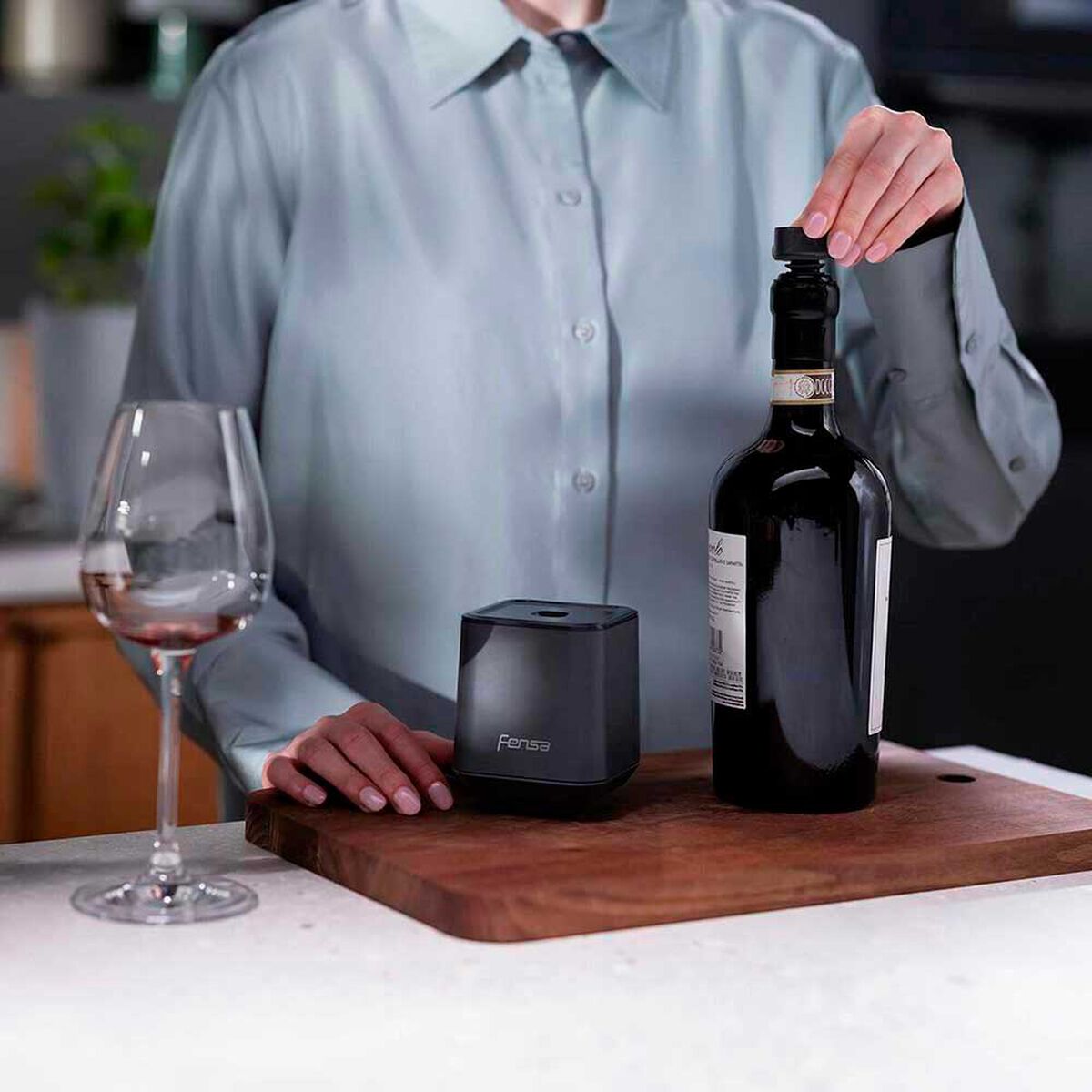 Set 3 Tapones para Vino Fensa Gris