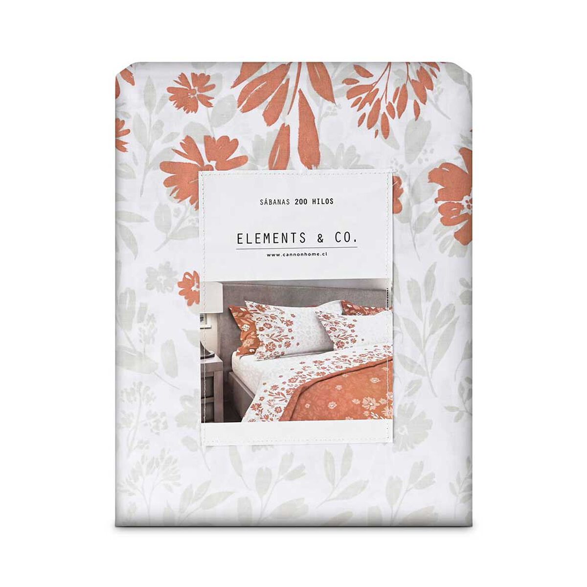 Juego de Sábanas Estampado Elements & Co 200 Hilos 2 Plazas Sunny