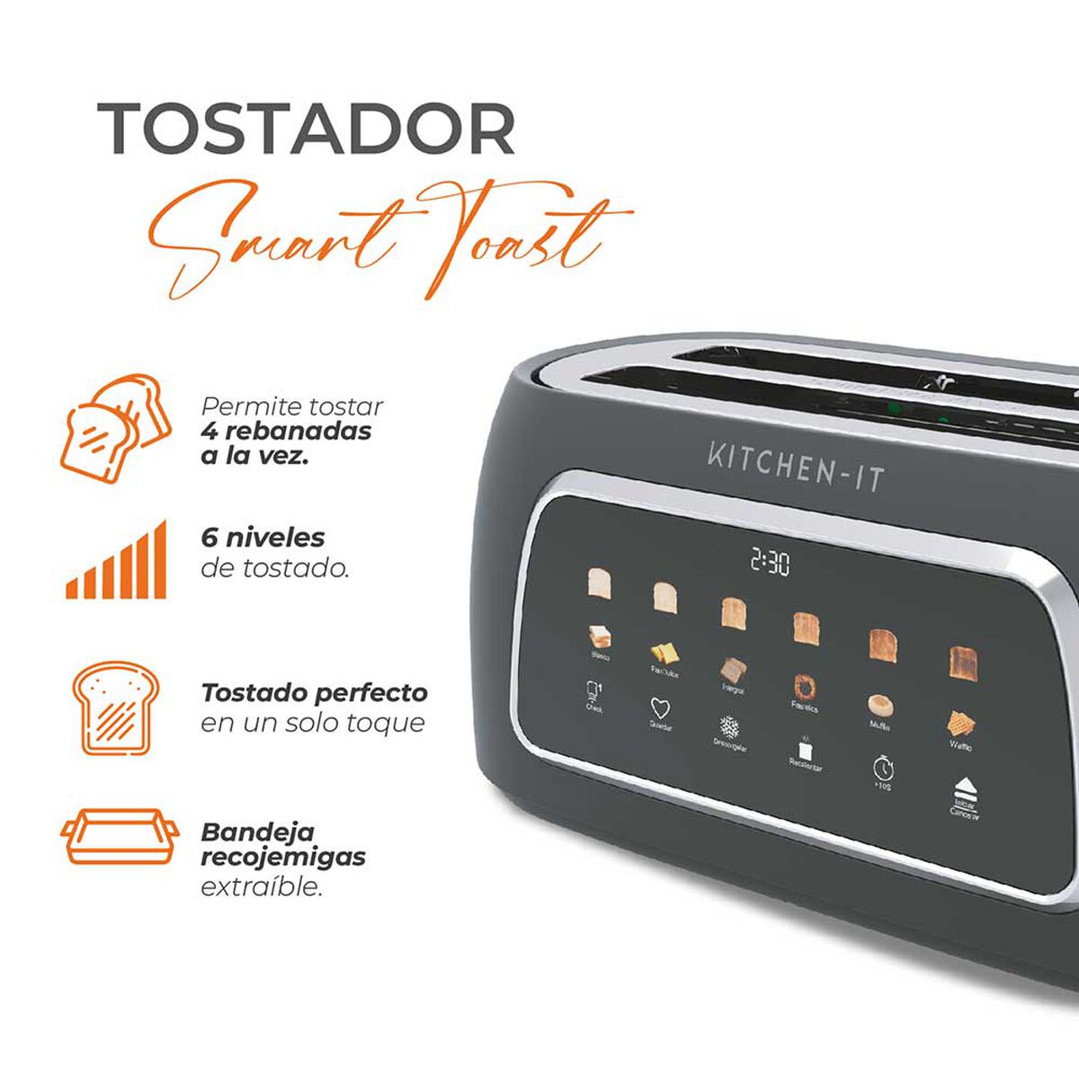 Tostador Kitchen-it Smart Toast 1250-1500W