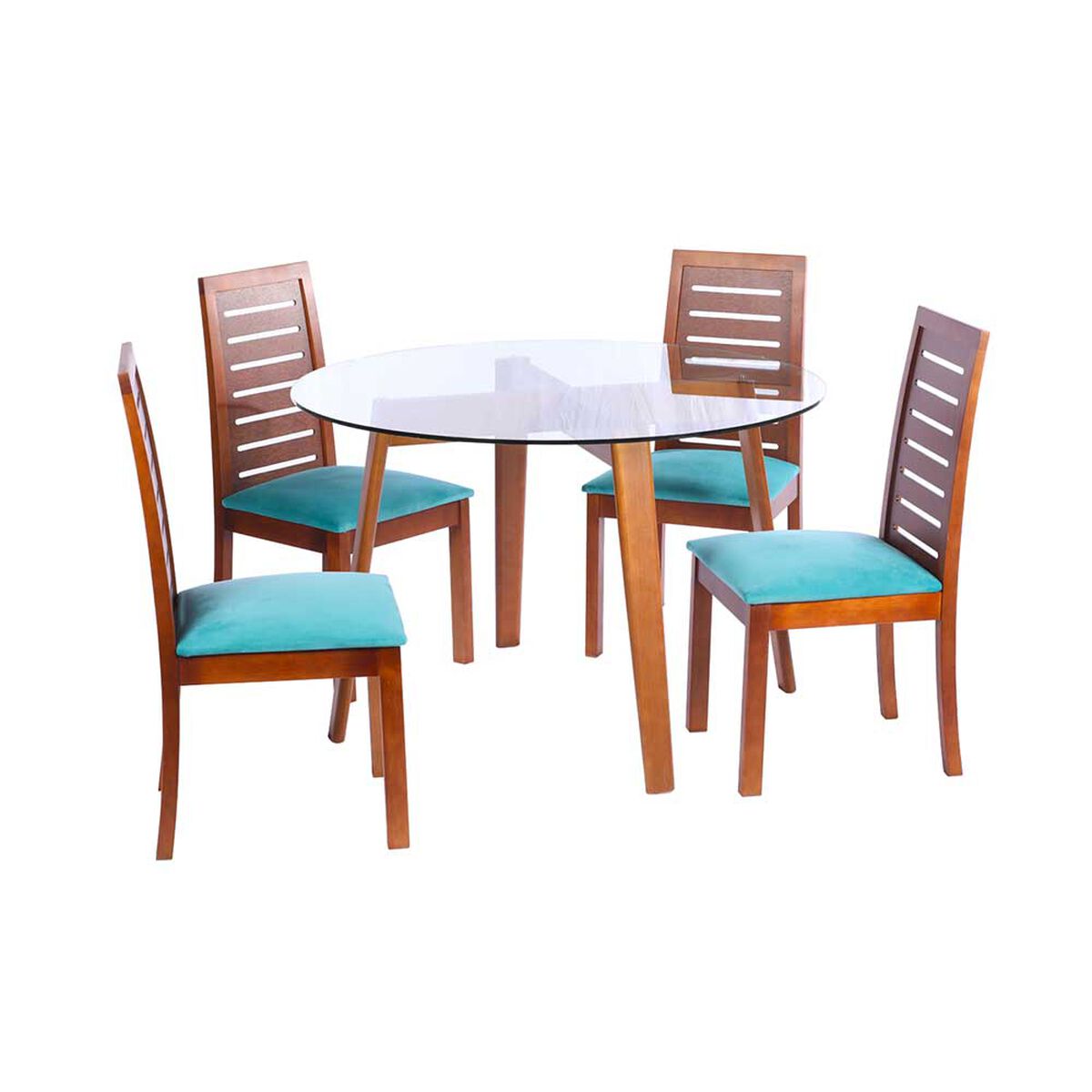 Juego de Comedor Latam Home Valencia 4 Sillas Turquesa