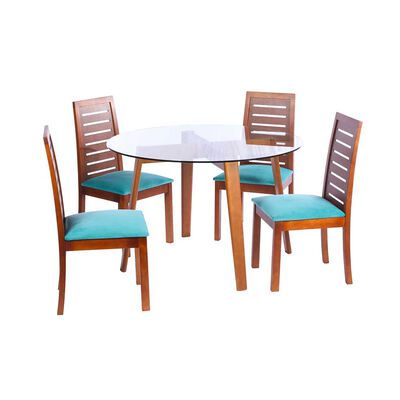 Juego de Comedor Latam Home Valencia 4 Sillas Turquesa