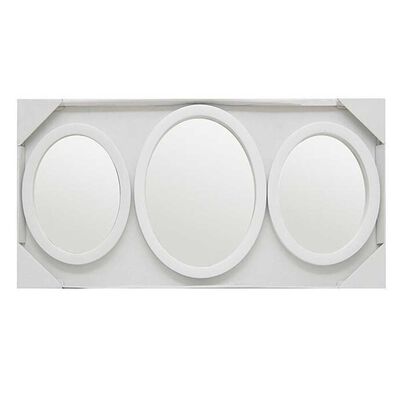 Set 3 Espejos Plástico Vgo para Colgar Ovalado 26 cm Blanco