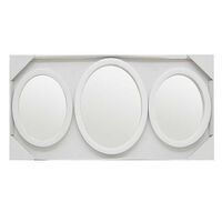 Set 3 Espejos Plástico Vgo para Colgar Ovalado 26 cm Blanco