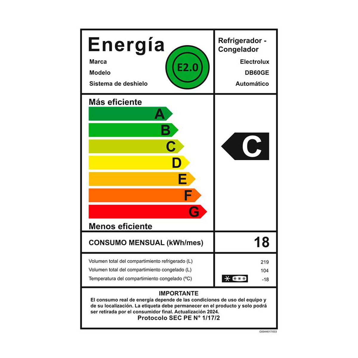 Refrigerador No Frost Electrolux DB60GE 322 lts.