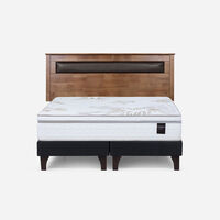 Cama Europea Rosen 2 Plazas Art 4 + Respaldo Ferrara Chocolate