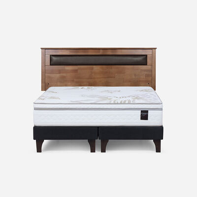 Imagen 1 del producto Cama Europea Rosen 2 Plazas Art 4 + Respaldo Ferrara Chocolate