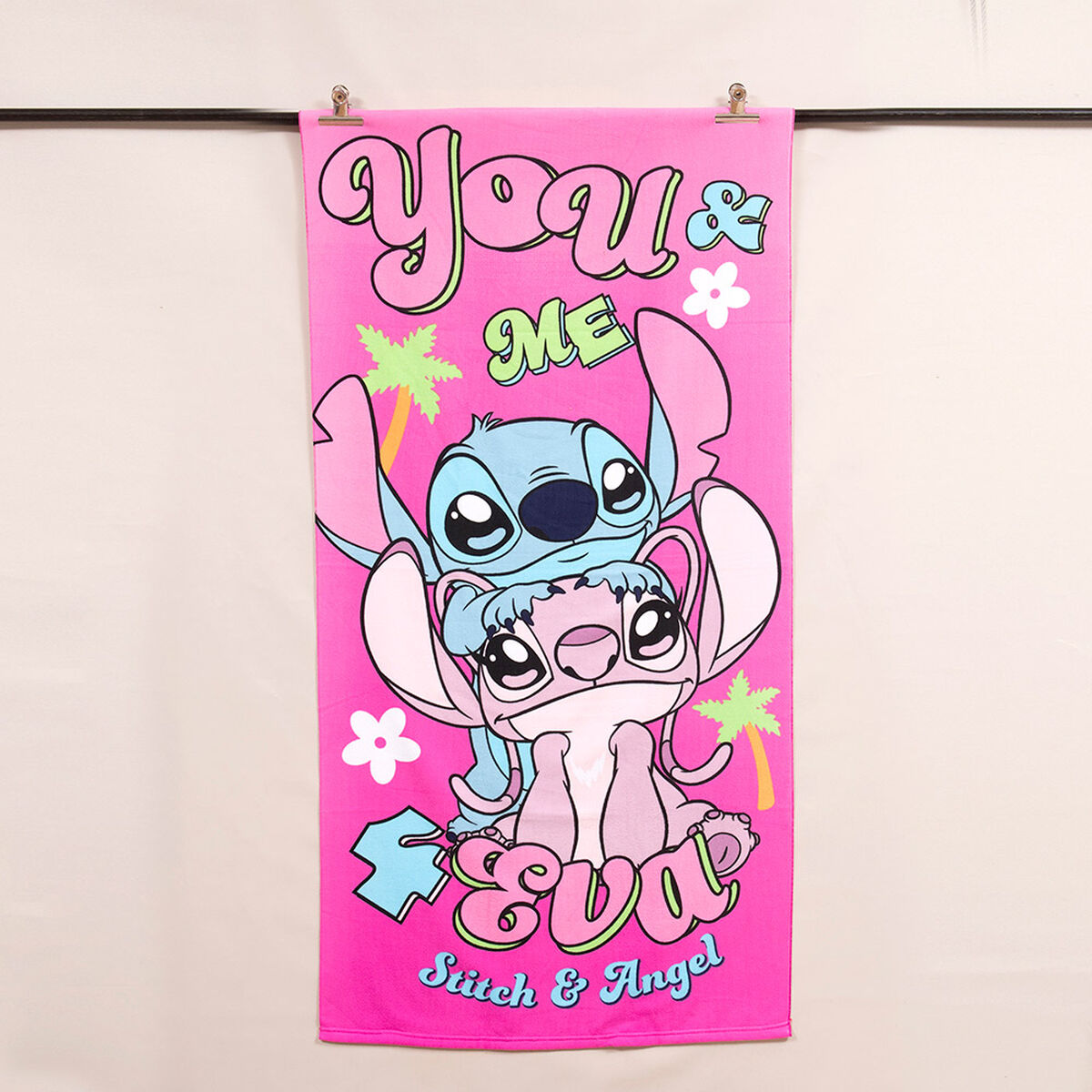 Toalla de Playa Disney-Stitch Love 70x140 cm + Bolso
