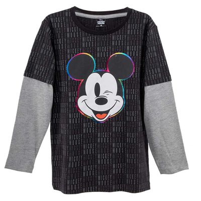 Polera Manga Larga de Algodón Niño Mickey