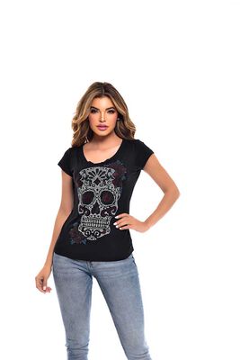 Imagen 1 del producto Polera Manga Corta Mujer Rock Caviar Negro