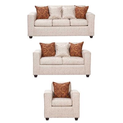 Juego de Living Black Factory Ezeiza Sofá 3 Cuerpos + Sofá 2 Cuerpos + Sillón 1 Cuerpo Crema