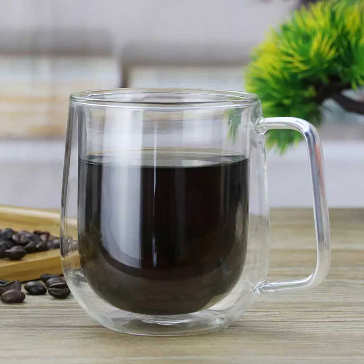 Taza Mug de Vidrio Doble Pared Simplit 300 ml