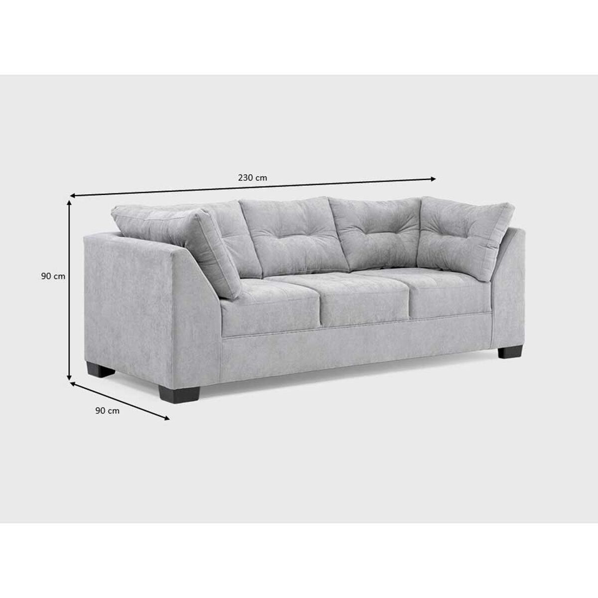 Seccional Izquierdo Muebles MPR Edimburgo 5 Cuerpos Gris Claro