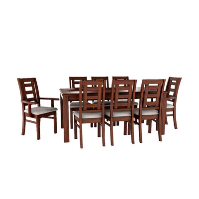 Juego de Comedor Muebles Hema Sevilla 6 Sillas 2 Sitiales Nogal