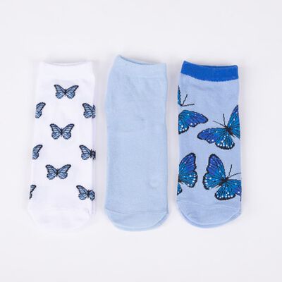 Imagen 1 del producto Pack 3 Calcetines Mujer Icono Azul