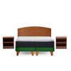 Cama Europea Latam Home 2 Plazas New Top Tela Velvet Verde + Maderas Atlas