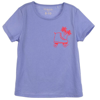 Imagen 1 del producto Polera Manga Corta Niña Chess Coral, Lavanda, Menta, Morado, Rosado