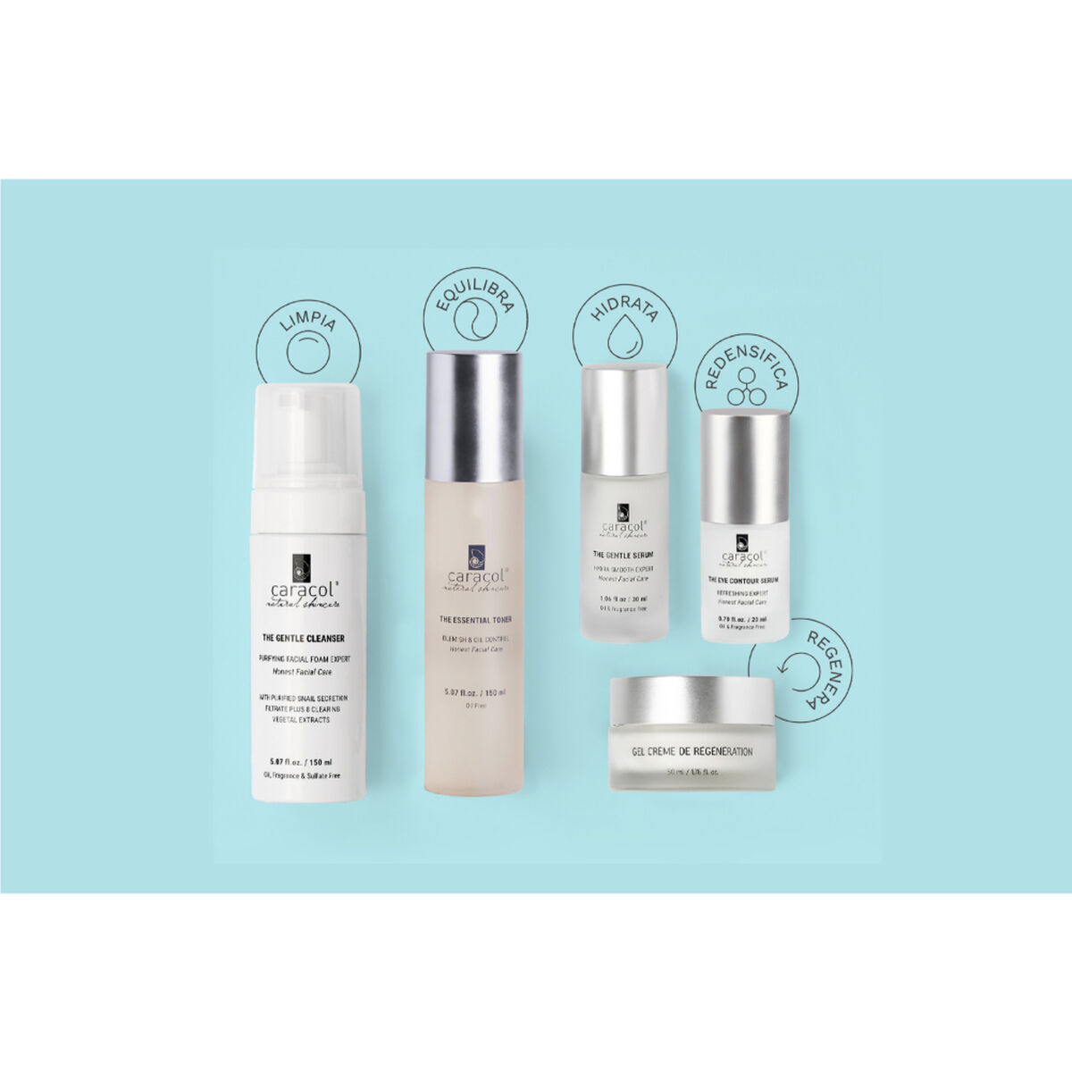 Set Mega Regenerador Hidratación Profunda Caracol Natural Skin