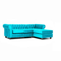 Sofá Seccional Barra Design Chesterfield Derecho 3 Cuerpos Turquesa