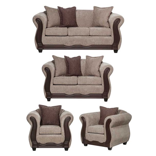 Juego de Living Black Factory Barcelona 7 Cuerpos Beige
