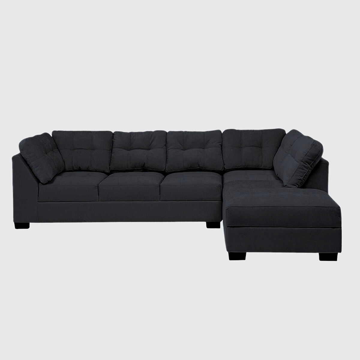 Seccional Derecho Muebles MPR Edimburgo 5 Cuerpos Negro