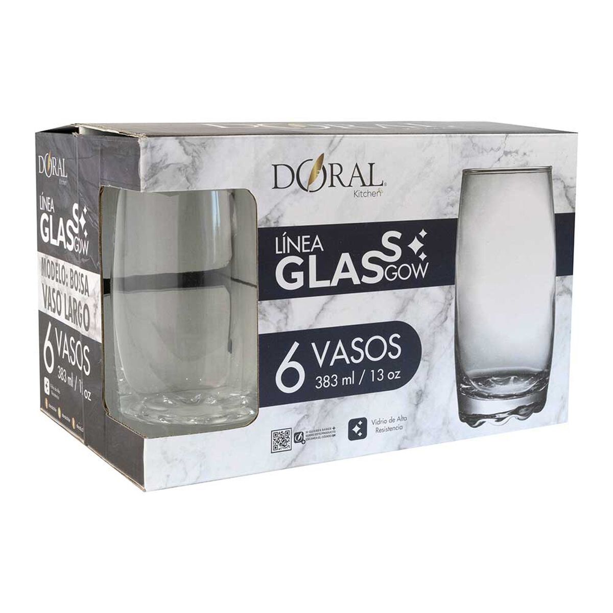 Set Vaso Largo Doral 6 Piezas Bossa 383 ml