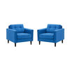 Set 2 Sofás Bodevir Retro 1 Cuerpo Felpa Azul