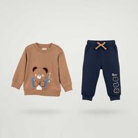 Conjunto Poleron+Buzo Bebo Chess Baby Camel, Oliva